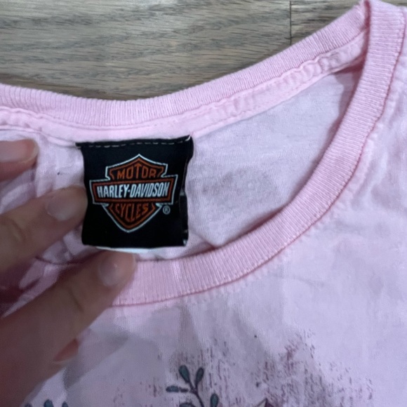 NWOT Harley-Davidson pink top Alligator Alley graphic tee embellished size M - Picture 4 of 7